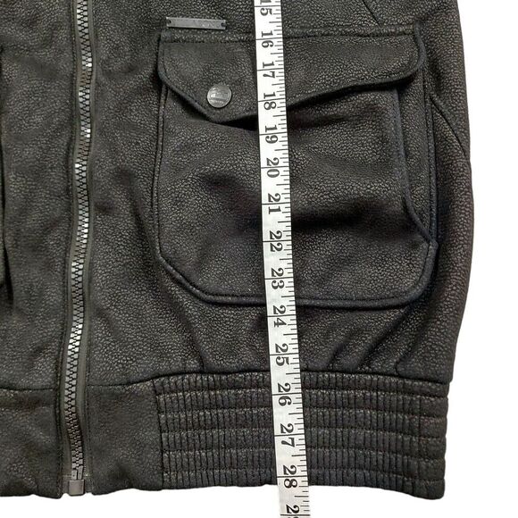 Billabong Hooded Jacket Mens Large Black Faux Suede Full Zip Travel Outdoor - Picture 10 of 11